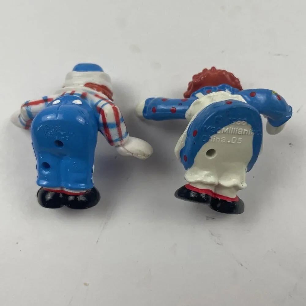 Raggedy Ann & Andy lot of 2 PVC Figures 1988 MacMillan 2 Inch